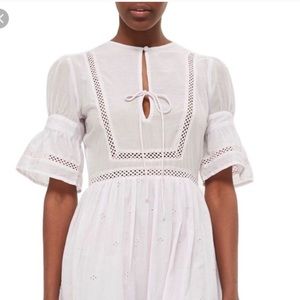 Topshop Broderie Anglaise Cotton Dress Midi NWT